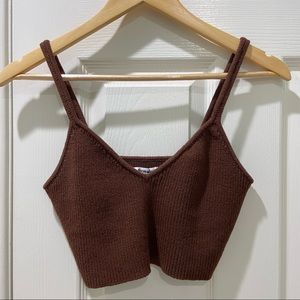 Reformation Brown Knit Crop Top Size XS never worn
